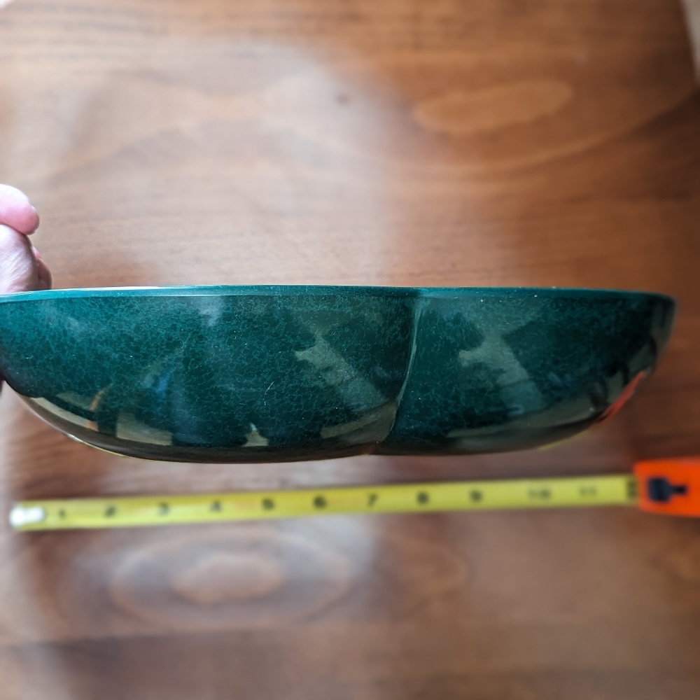 Vintage Branchell Forest Green Divided Mel mac Bowl - Picture 4 of 5